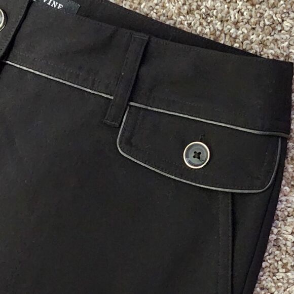 LARRY Levine WIDE Leg STRETCH Black Career Pants Work Trousers Slacks 6 like new - Picture 4 of 8